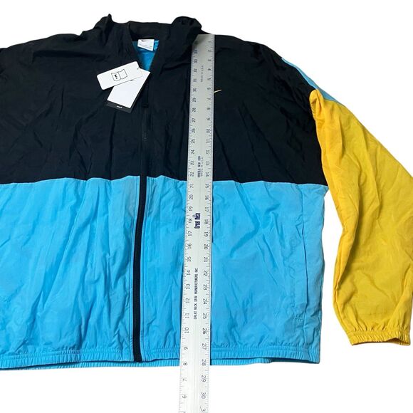 Nike Windbreaker Jacket Mens Blue Yellow Colorblock Retro Logo Streetwear XXL - Picture 4 of 12
